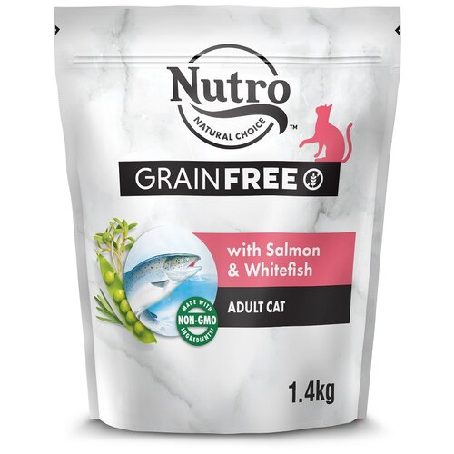 Корм сухой 1.4 кг Nutro Holistic беззерновой для взрослых кошек с лососем и белой рыбой, и экстрактом розмарина