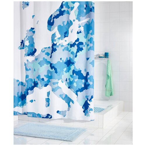 фото Штора для ванных комнат ridder europe синий 180х200