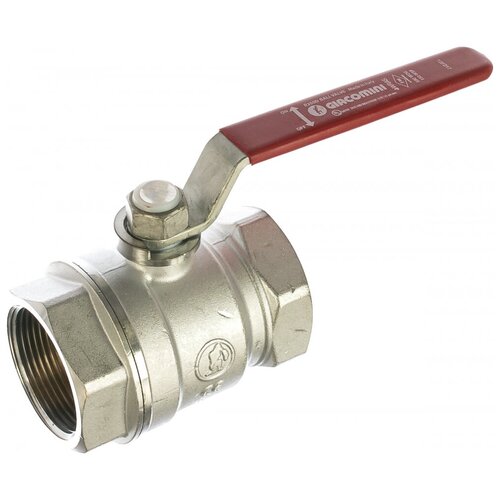 Шаровой кран Giacomini R250D, 3/4, ВВ, ручка-рычаг красный, хромированный R250X004
