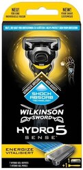 Бритвенный станок Wilkinson Sword Hydro 5 Sense Energize ,черно-серый, сменные кассеты 1 шт.