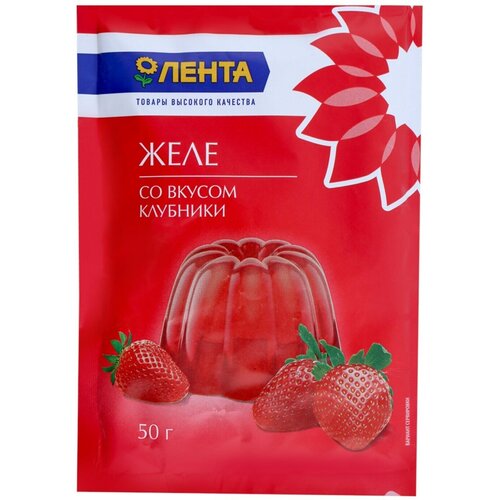 Желе лента со вкусом клубники, 50 г - 10 шт.