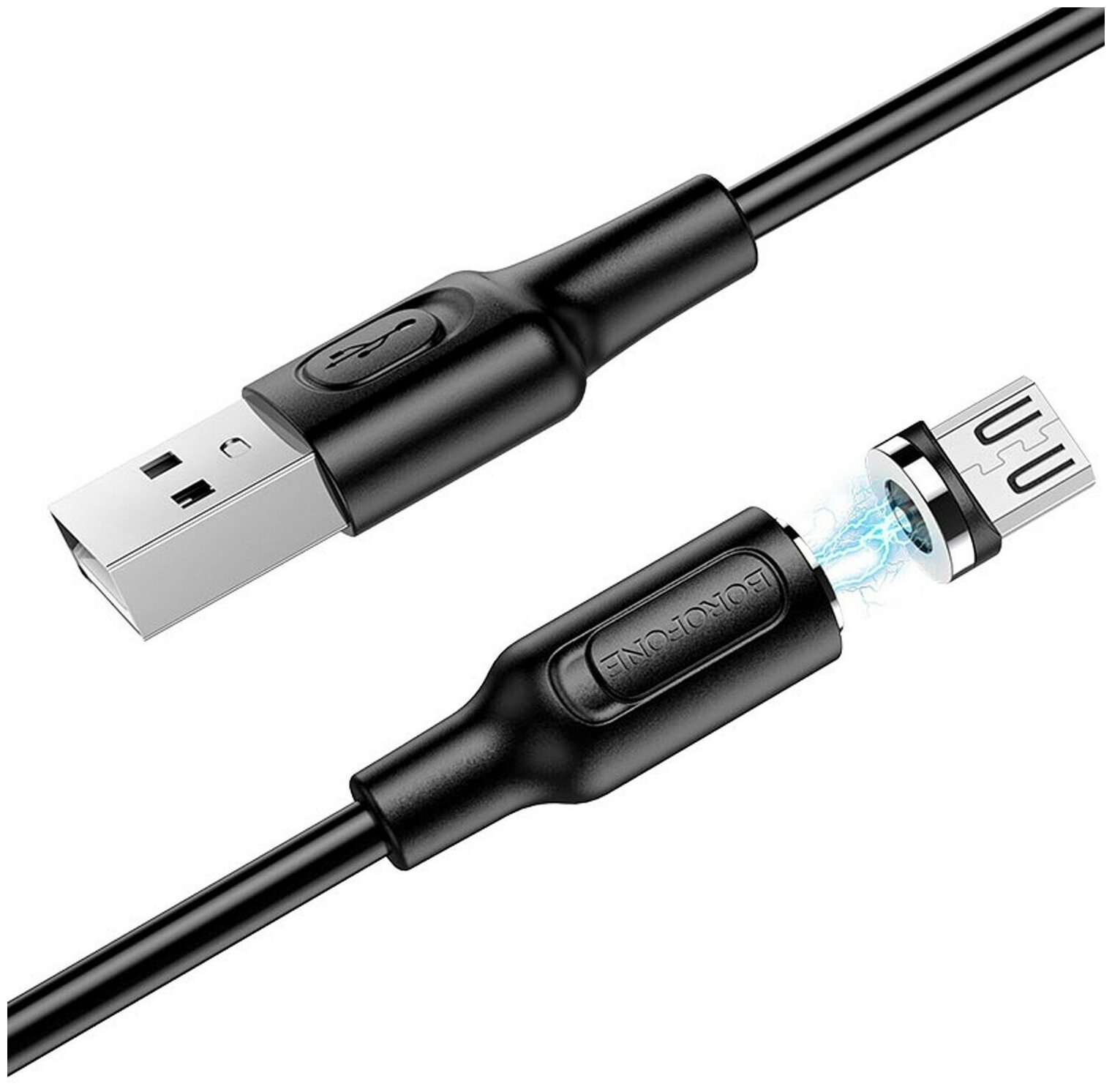 Кабель USB micro USB Borofone BX41 Amiable magnetic 100 см черный