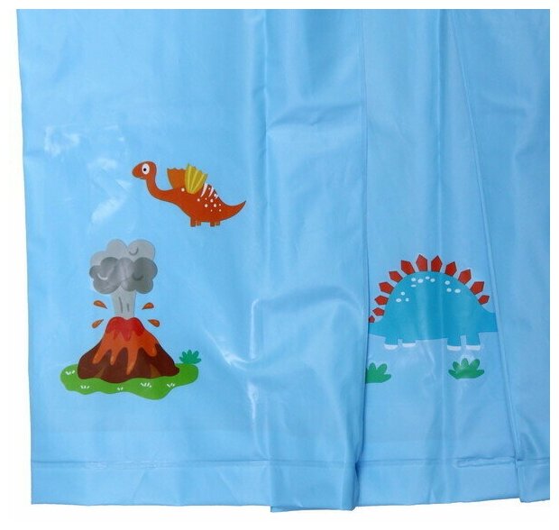 Дождевик-плащ детский «Рокки-Динозаврик» с капюшоном, рукава на резинке, цвет голубой, размер L(68*50см) ДоброСад - фотография № 8