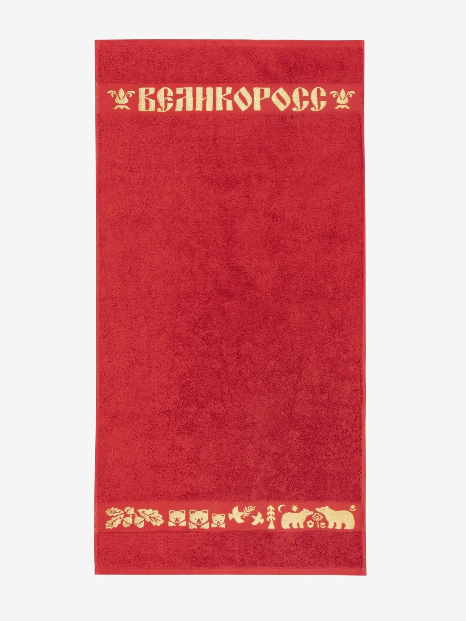Полотенце махровое Золотая Дубрава красного цвета, 50х100