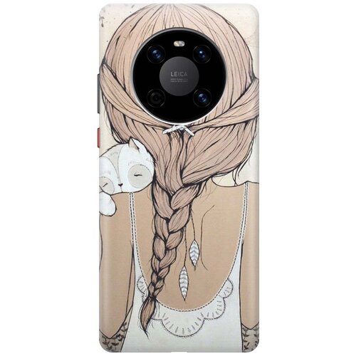 RE: PA Чехол - накладка ArtColor для Huawei Mate 40 с принтом Девочка в обнимку с котом