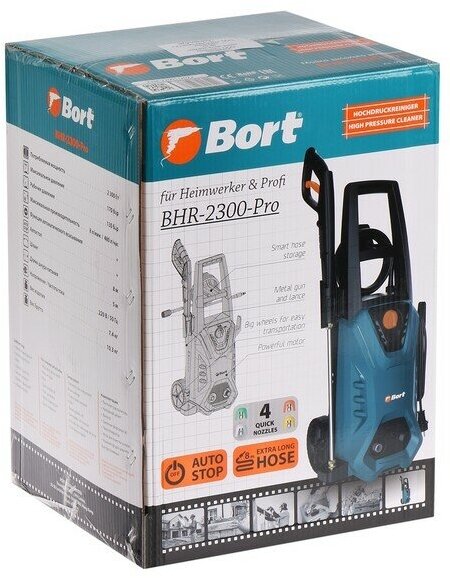 Мойка высокого давления Bort BHR-2300-Pro 170 бар 480 л/ч