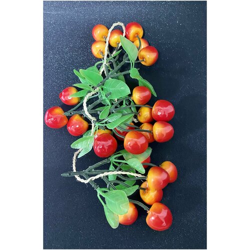 Искусственные фрукты - черешни на ветке / Декор для дома, кафе, ресторана / Муляж продуктов