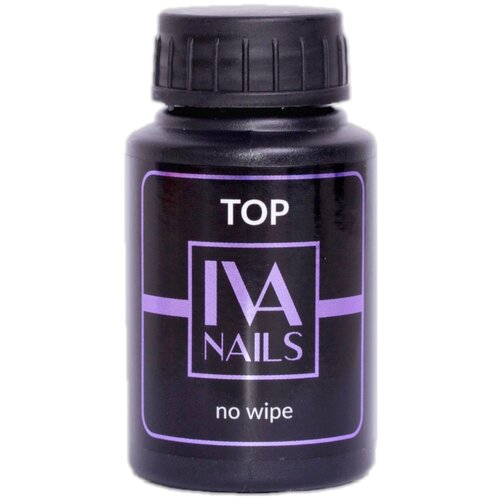 IVA Nails Верхнее покрытие Top No Wipe, прозрачный, 30 мл верхнее покрытие для гель лаков iva nails топ для гель лака the top diamond shine