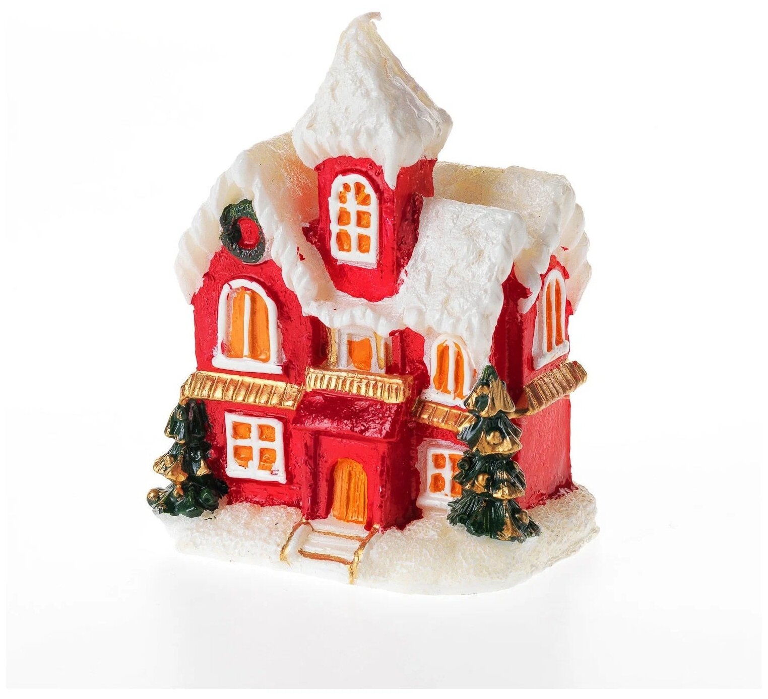 фото Новогодняя свеча Snowmen "Домик", 7.5х7.5х10.5 см, 120 г. (Е70492)