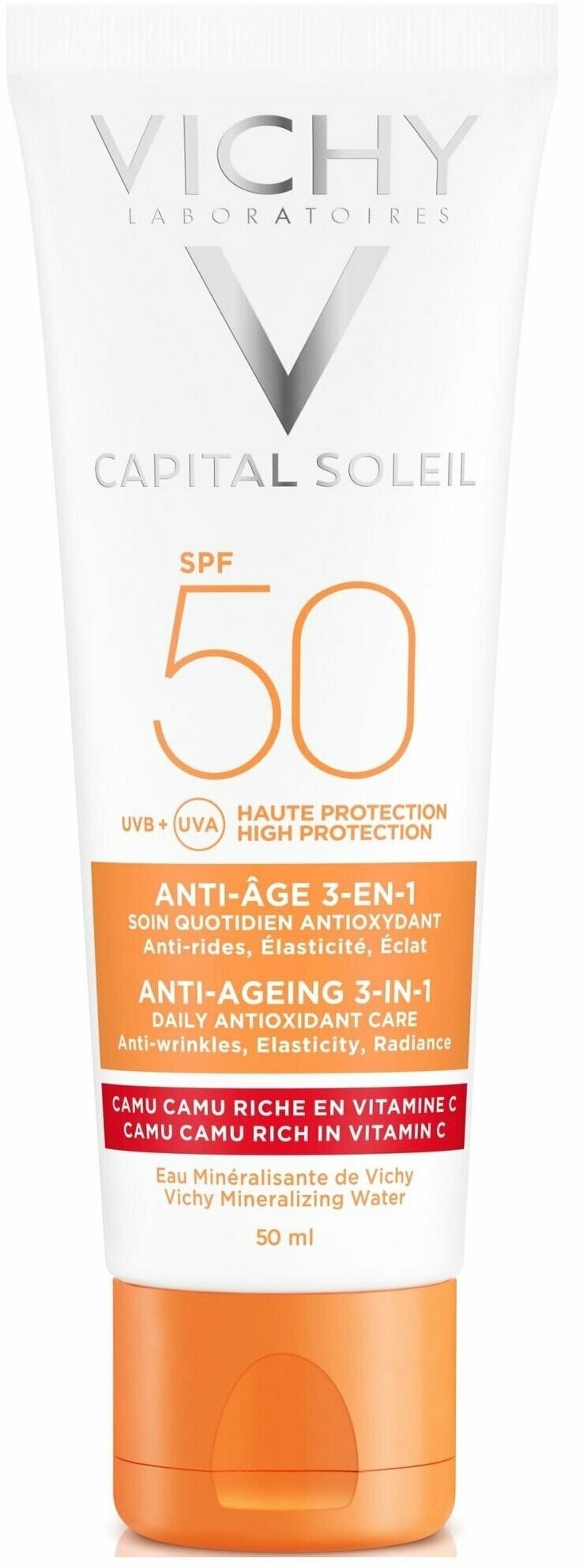 Vichy крем Capital Ideal Soleil Anti - Aging 3в1 с антиоксидантами SPF 50 — купить в интернет-магазине по низкой цене на Яндекс Маркете