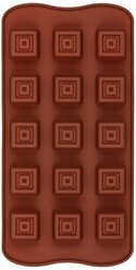 Форма для конфет S-CHIEF Кубики SPC-0116, 15 ячеек, коричневый