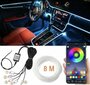 Окружающий свет салона автомобиля 8 метров RGB светодиодная неоновая полоса Bluetooth приложение для телефона