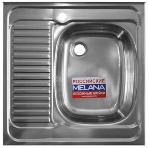 Накладная кухонная мойка MELANA RUS-6060, 60х60см, нержавеющая сталь