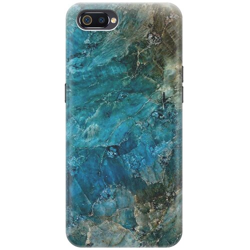 фото Re:paчехол - накладка artcolor для oppo a1k / realme c2 с принтом "темно-синий мрамор"