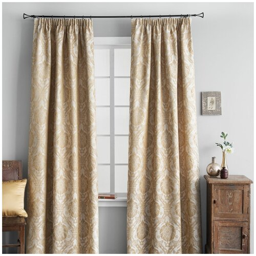 фото Комплект штор pasionaria "оскар золотой" на шторной ленте, 145х270 см - 2 шт.