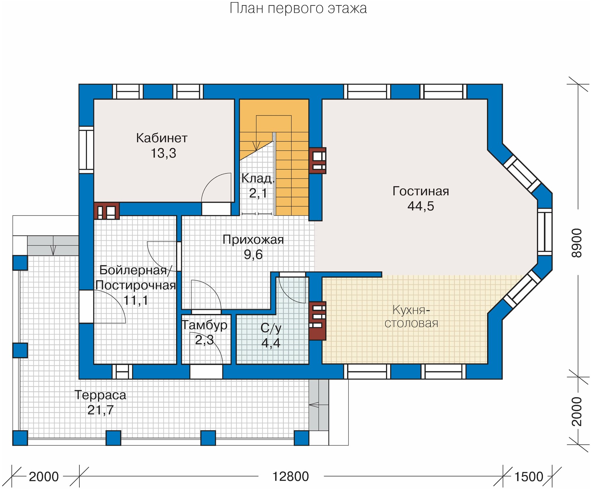 Проект дома Catalog-Plans-57-29L (168,57кв.м, 16,3x10,9м, газобетон 400) - фотография № 2