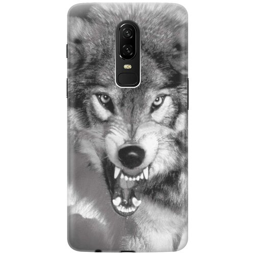 фото Cиликоновый чехол на oneplus 6 / ванплюс 6 с принтом "волчий оскал" gosso