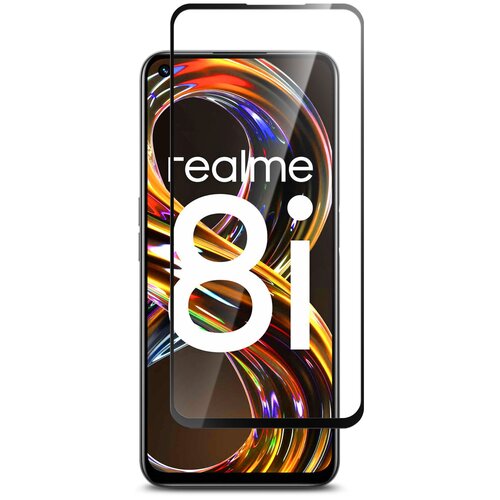 Защитное стекло на Realme 8i/ 9i/ 9 Pro (Риалми 8ай / 9 ай / 9 Про) на экран, тонкое, прозрачное с черной рамкой полноэкранное Full Glue, Miuko защитное стекло на tecno spark 9 pro техно спарк 9 про на экран тонкое прозрачное с черной рамкой полноэкранное full glue miuko