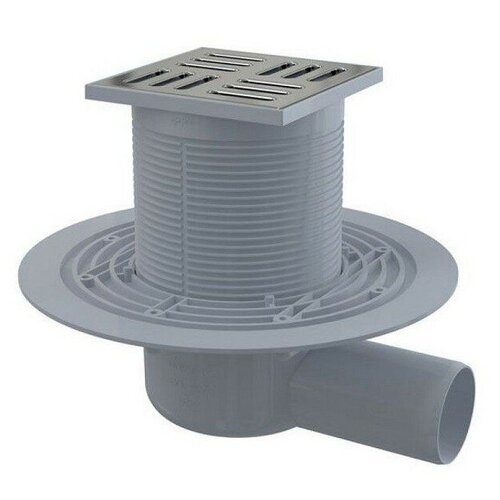 Трап 50 горизонтальный решетка - нержавеющая сталь 100х100 мм 591₽