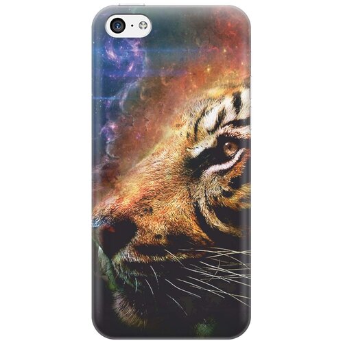 фото Cиликоновый чехол на apple iphone 5c / эпл айфон 5с с принтом "космический тигр" gosso