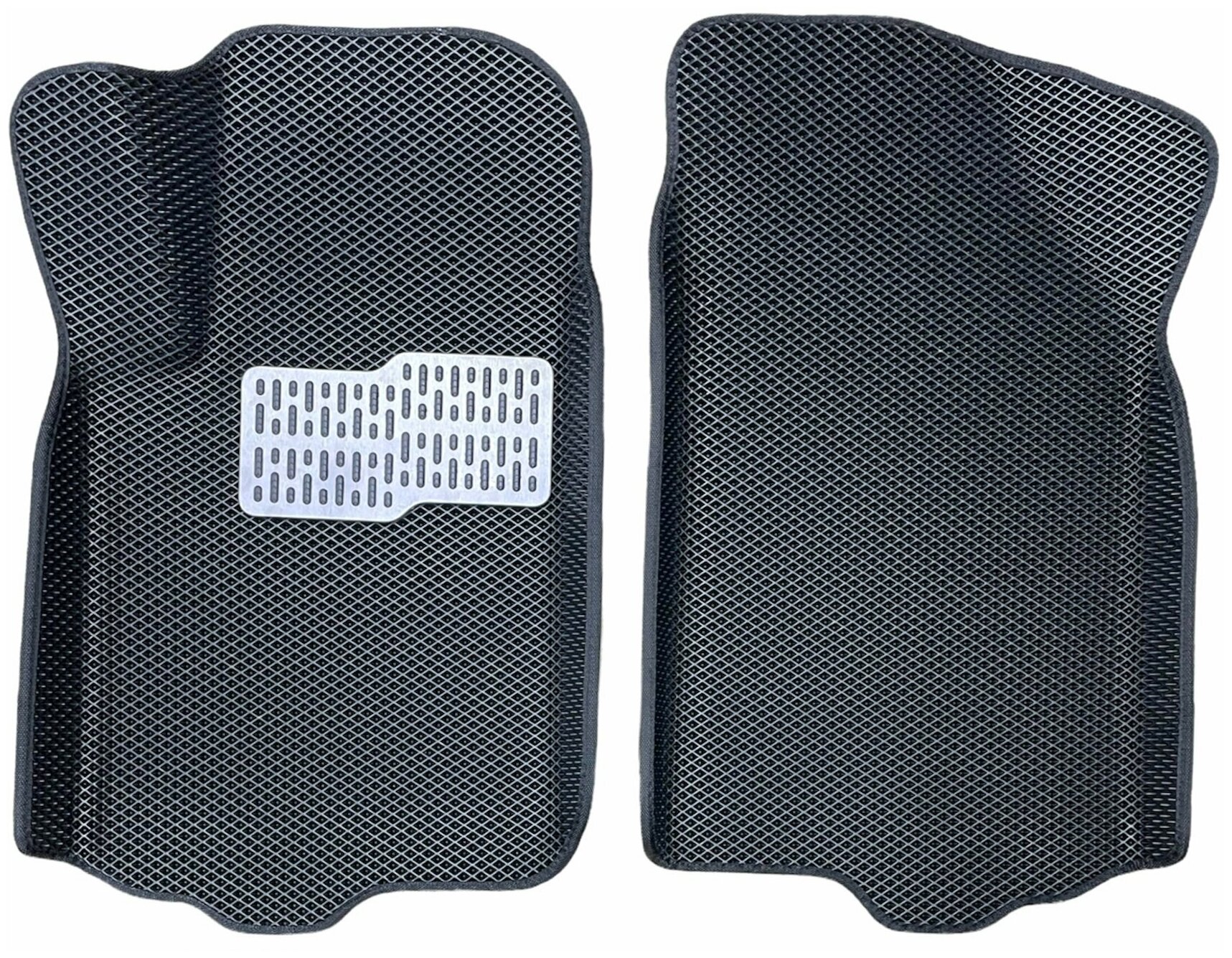 Автомобильные коврики ЕВА EVA ЭВА с бортами 3д 3D / 2 передних коврика для Suzuki Vitara 2 2014-2019 Сузуки Витара черный(ромб)-черный