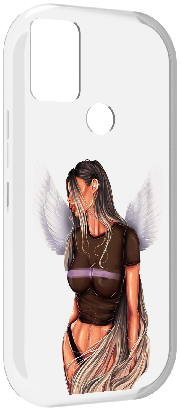 Чехол MyPads девушка-ангел-с-крыльями женский для UMIDIGI A9 задняя-панель-накладка-бампер
