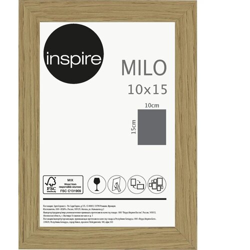 Рамка Inspire «Milo», 10х15 см, цвет натуральный дуб