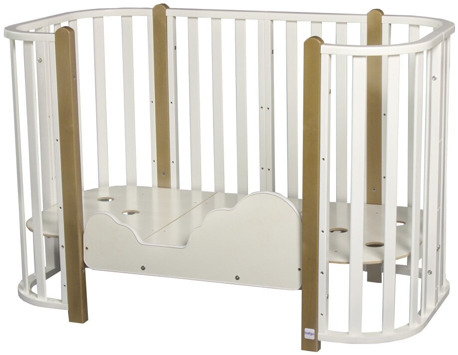 Кровать детская Indigo BRIONI 4 в 1, белый, светло-коричневый