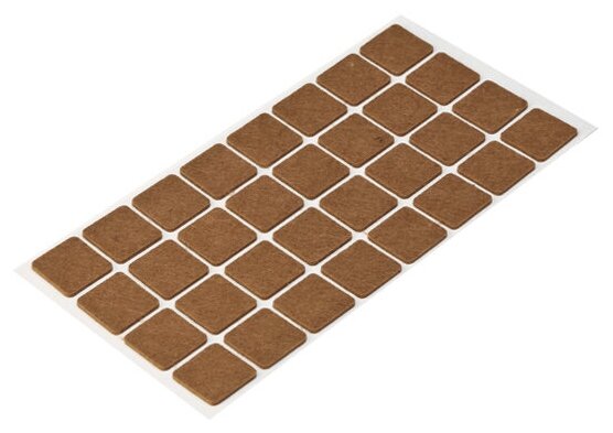 фото Подпятник войлочный 2х2 cм (40шт) самоклеящийся, цвет коричневый, Турция