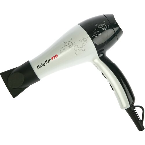 Фен BaByliss Pro, черно-белый, 2000 Вт фен babyliss pro фен babyliss pro caruso hq bab6970wie 2400 вт белый