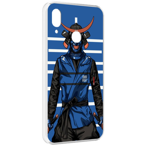 Чехол MyPads самурай в синей форме для BQ BQ-6040L Magic задняя-панель-накладка-бампер