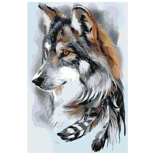 Картина по номерам Волк, 40x60 см картина по номерам шатенка 40x60 см