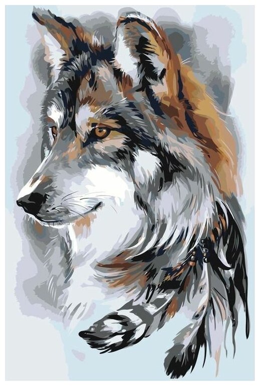 Картина по номерам "Волк", 40x60 см