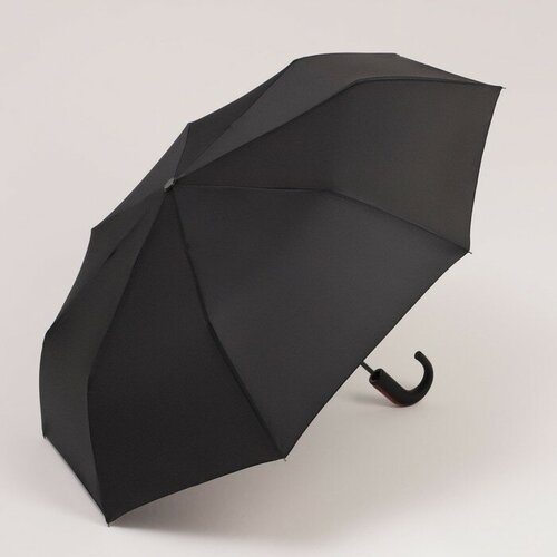 Зонт полуавтомат, 3 сложения, купол 100 см, 8 спиц, черный
