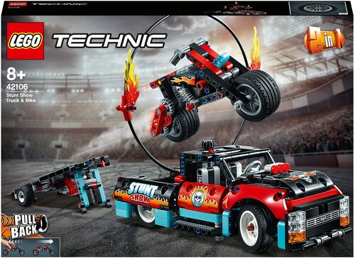 Конструктор LEGO Technic 42106 Шоу трюков на грузовиках и мотоциклах, 610 дет.