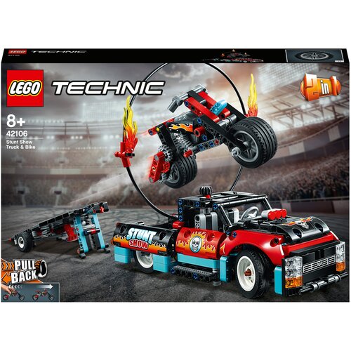 Конструктор LEGO Technic 42106 Шоу трюков на грузовиках и мотоциклах, 610 дет. конструктор xingbao 23008 wing body truck technic 1389