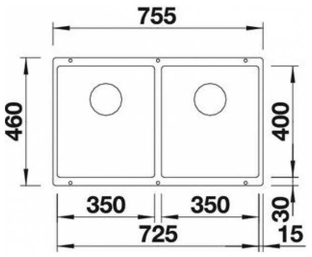 Кухонная мойка под столешницу Blanco Subline 350/350-U - фотография № 3