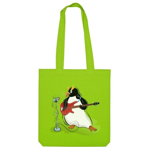 мужская футболка пингвин басист s красный Сумка шоппер Us Basic, зеленый