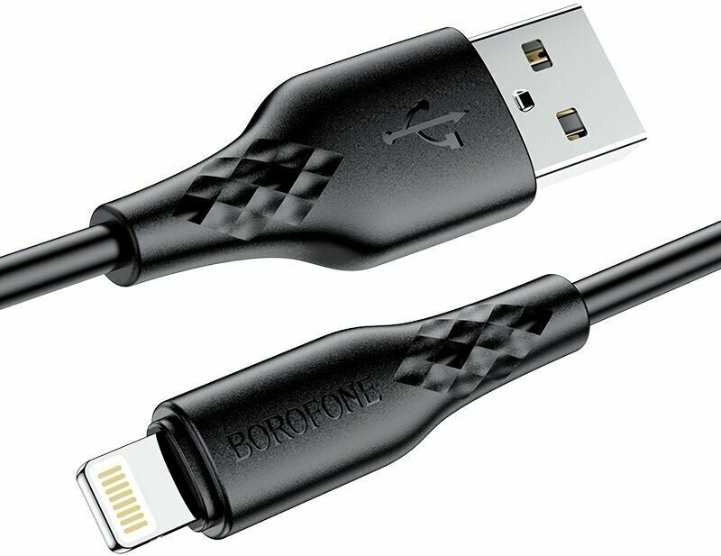 Кабель USB 2.4A (iOS Lighting) 1м BOROFONE BX48 Черный