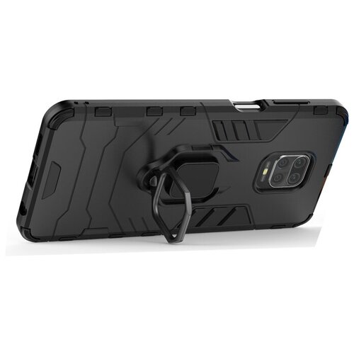 Противоударный чехол с кольцом Panther Case для Xiaomi Redmi Note 9 Pro / 9 Pro Max / Note 9S черный