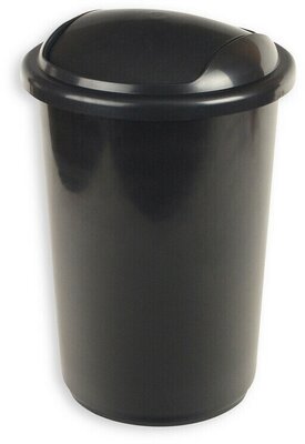 Мусорное ведро Ведро мусорное 12л пластик, черный металлик с крышкой-вертушкой