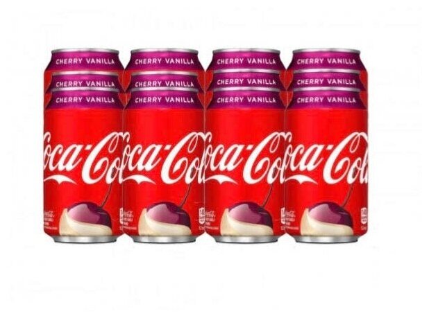 Напиток Coca-Cola Cherry Vanilla 355 мл ж/б Упаковка 12 шт - фотография № 1