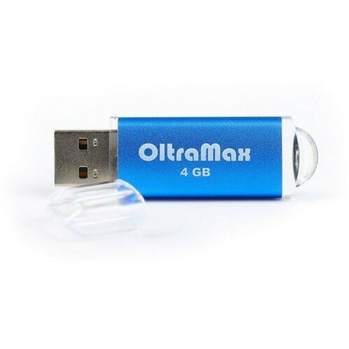Флешка OltraMax 30, 4 Гб, USB2.0, чт до 15 Мб/с, зап до 8 Мб/с, синяя