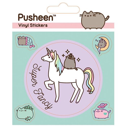 Pyramid International Набор наклеек Pusheen Mythical (PS7377), 12.5х10 см, многоцветный, 5 шт., 1уп. наклейки с котом пушин