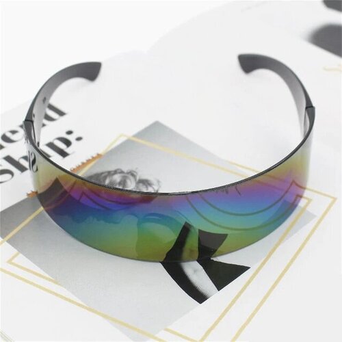 Солнцезащитные очки  Очки солнцезащитные киберпанк без оправы / Очки от солнца / Карнавальные очки, мультиколор