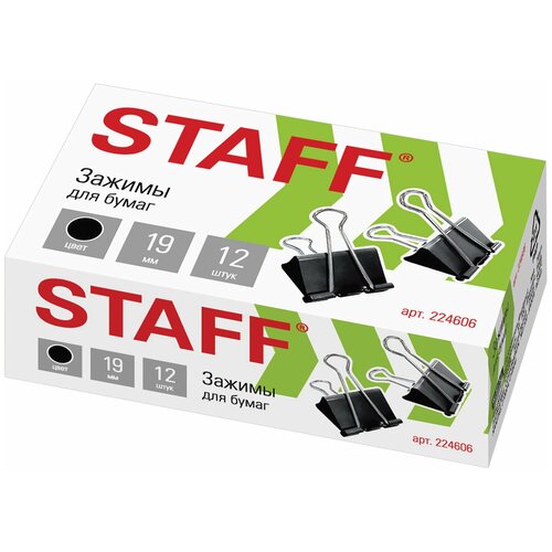 зажимы для бумаг staff 224607 комплект 24 упаковки Зажимы STAFF 224606, комплект 24 шт.