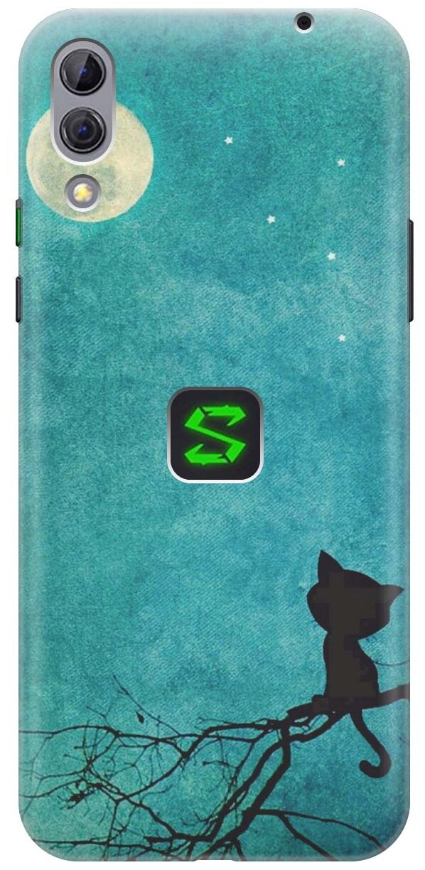 RE: PA Накладка Transparent для Xiaomi Black Shark 2 с принтом "Котенок и луна"