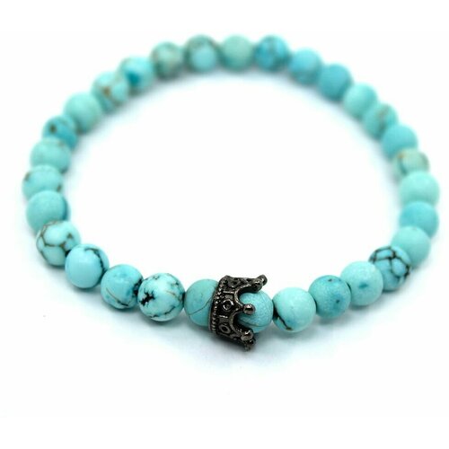 фото Handinsilver ( посеребриручку ) браслет из матовой бирюзы 6мм с короной