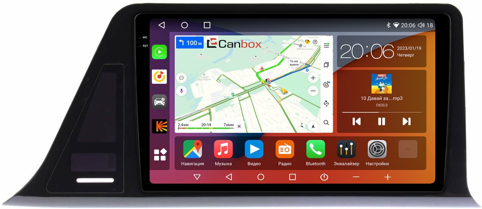 Штатная магнитола Canbox H-Line 2K 4186-9400 Toyota C-HR 2016-2026, Izoa 2018-2024 (правый руль) (комплектации с магнитолой 130x230mm) Android 10 (4G-