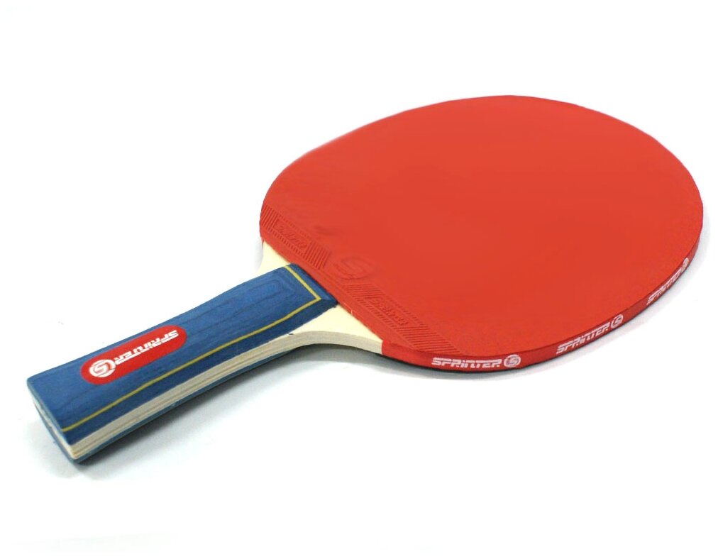 Ракетка Ping Pong для начинающих игроков. Однослойная без губки, жесткая. Форма ручки: коническая :(Н007):